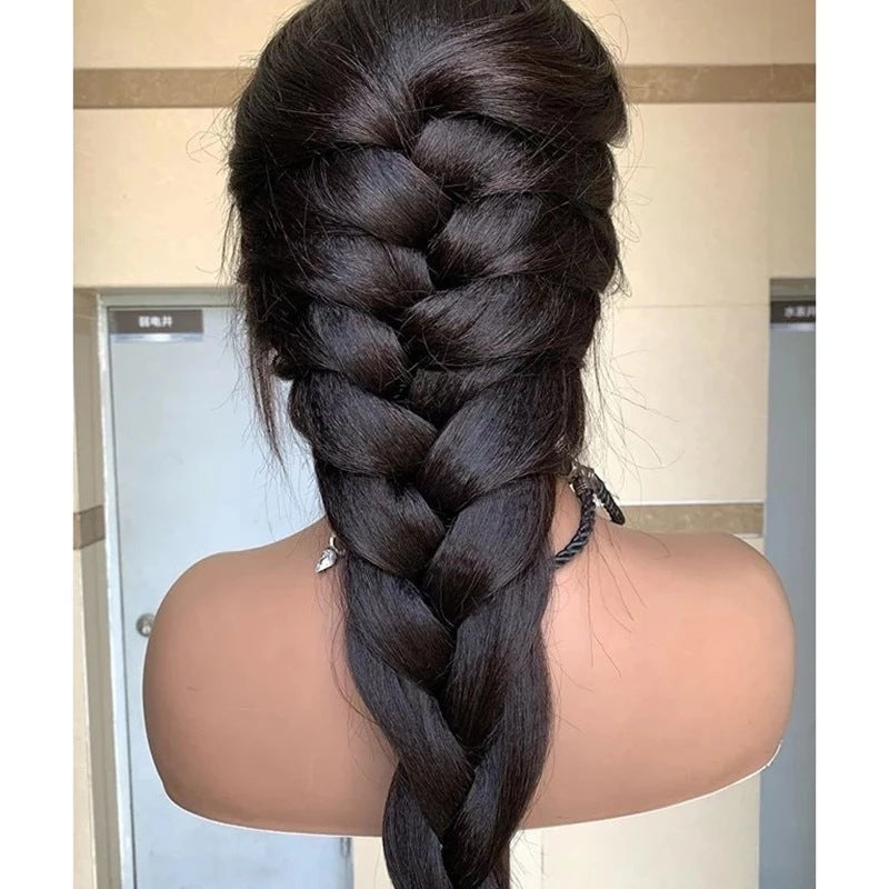 Wig Mid-Point Black Long Straight Hair High Temperature Silk Fluffy Wig Wig Mid-Point Black Long Straight Hair High Temperature Silk Fluffy Wig